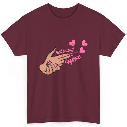 Not Today Cupid anti-Valentine's Day T-Shirt Maroon product mockup