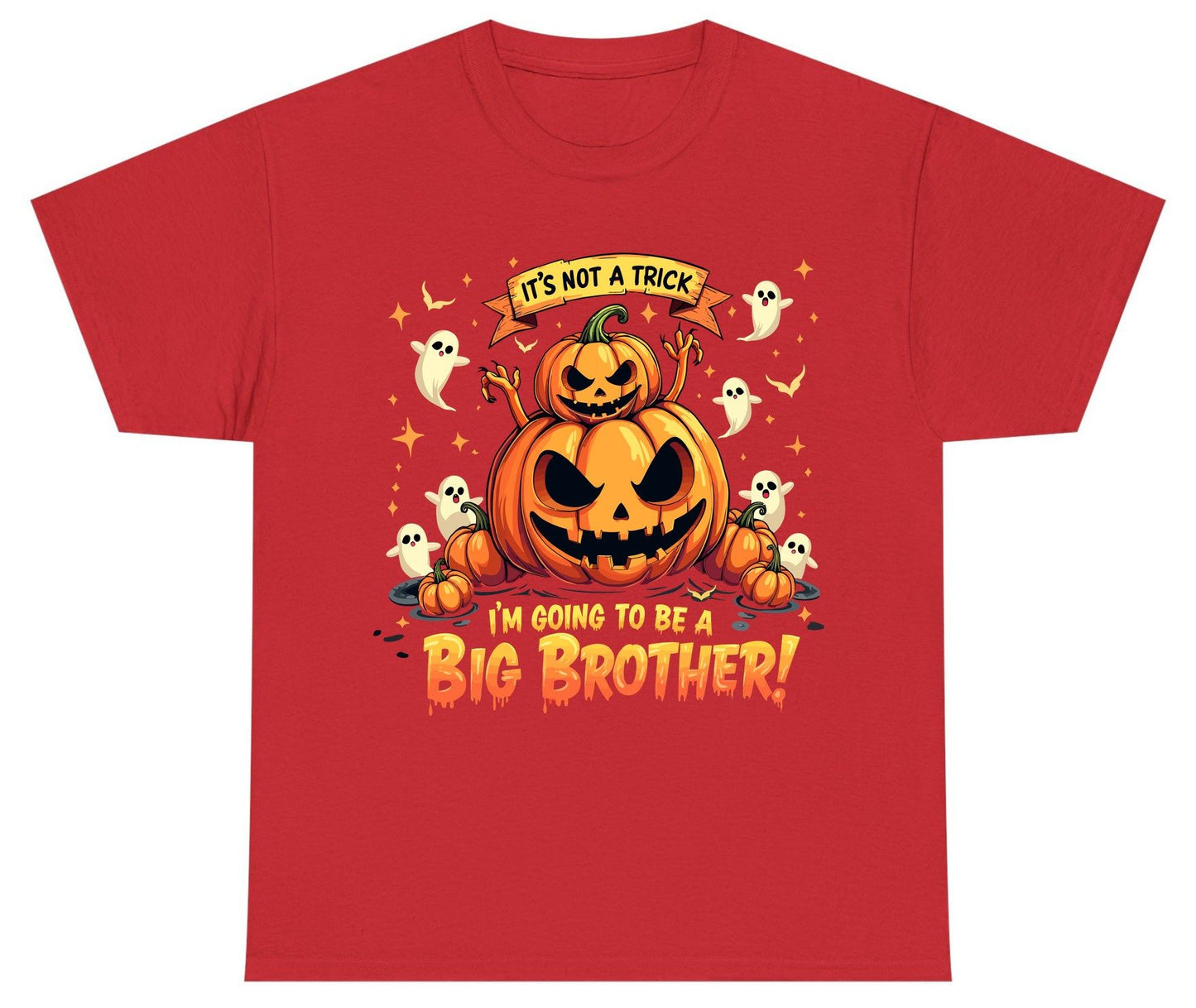 It's Not a Trick I'm Going to Be a Big Brother! Halloween big brother announcement Youth T-Shirt Red product mockup