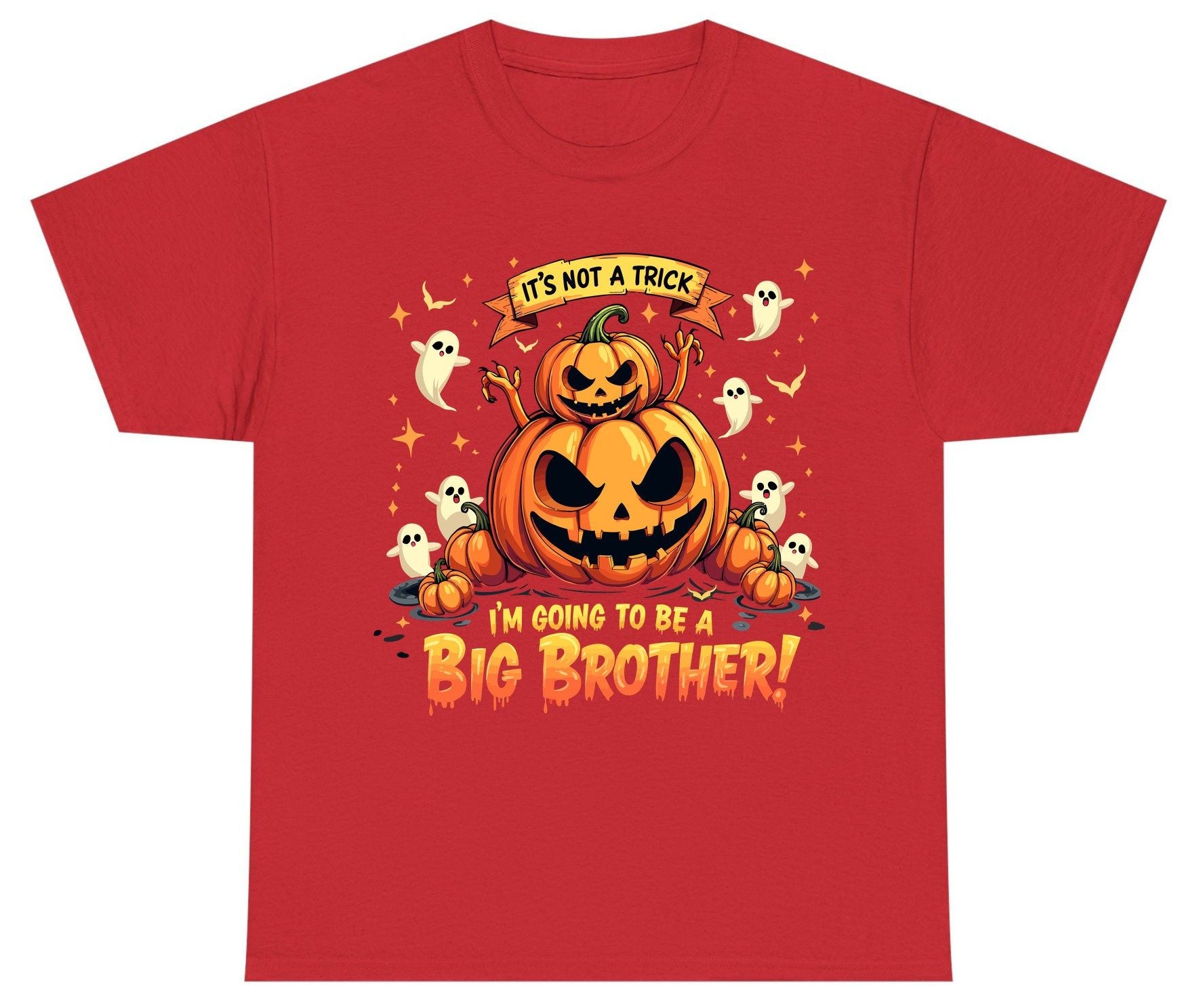 It's Not a Trick I'm Going to Be a Big Brother! Halloween big brother announcement Youth T-Shirt Red product mockup