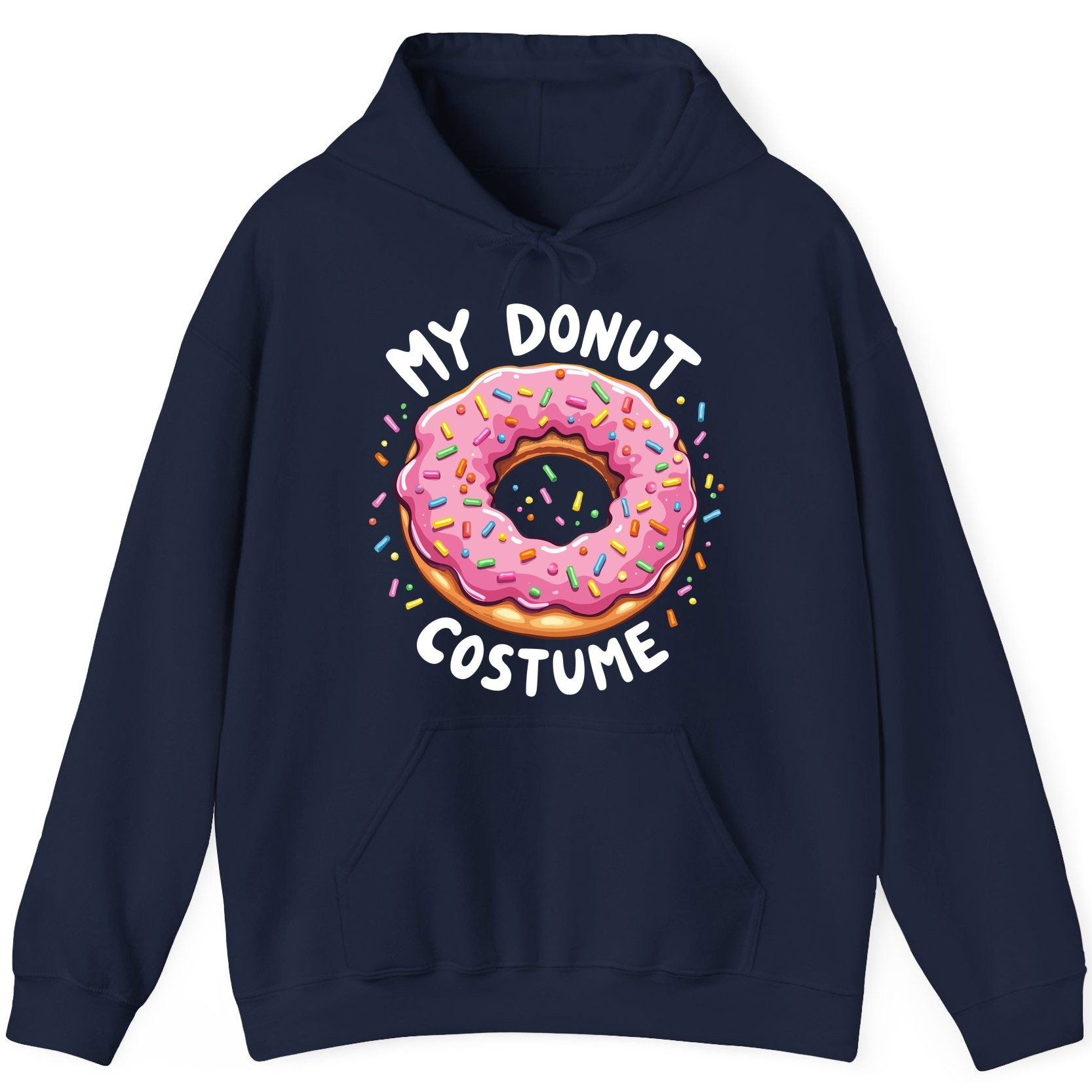 My Donut Costume donut Hoodie Navy product mockup