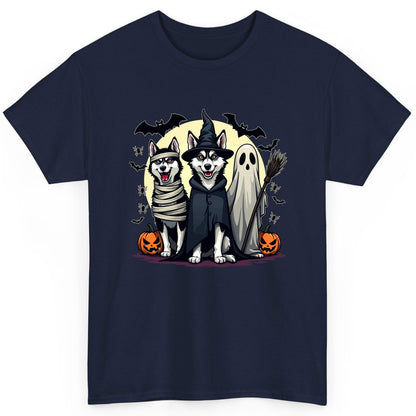 Halloween Huskies in Costumes Halloween huskies T-Shirt Navy product mockup