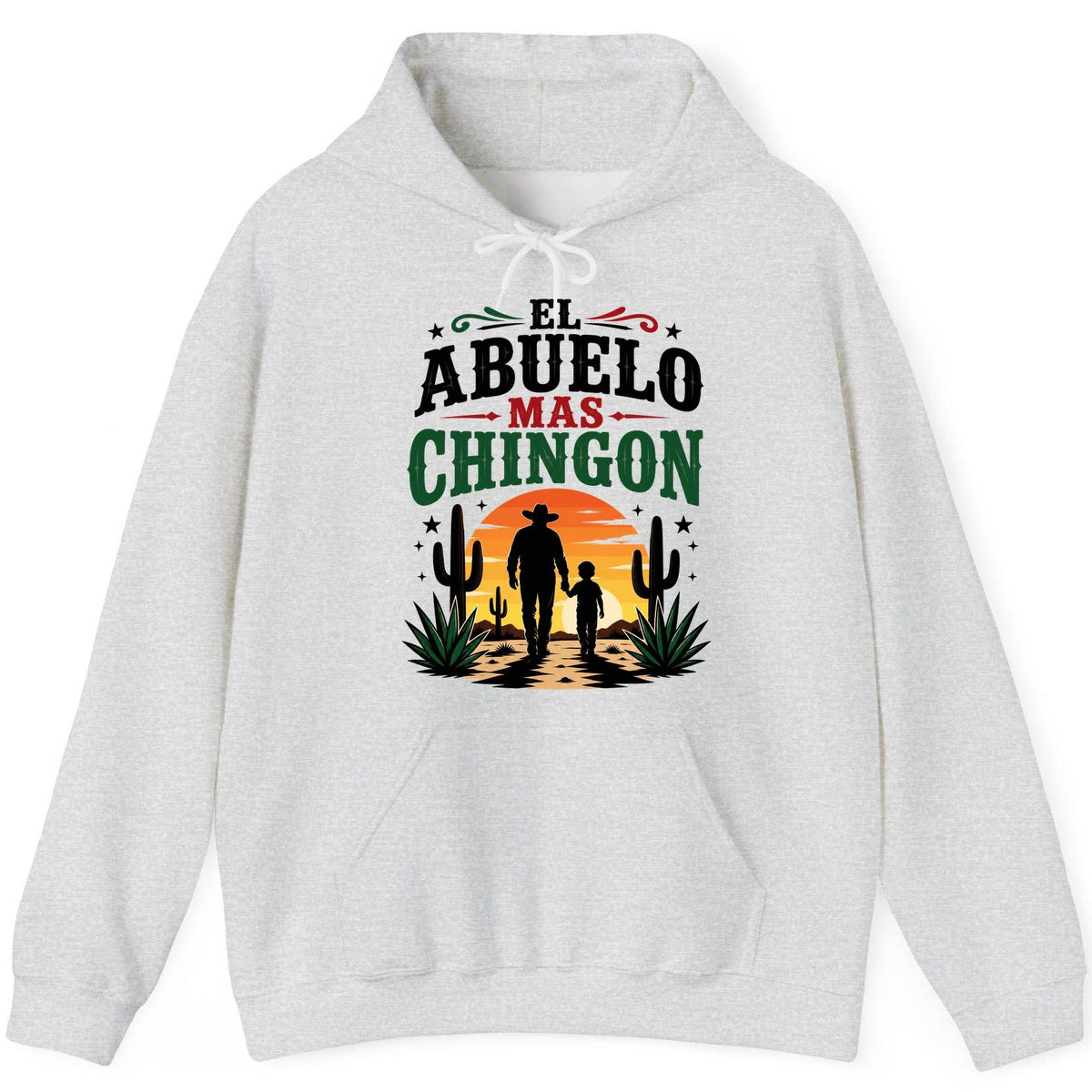 El Abuelo Mas Chingon grandfather and grandson Hoodie Ash product mockup