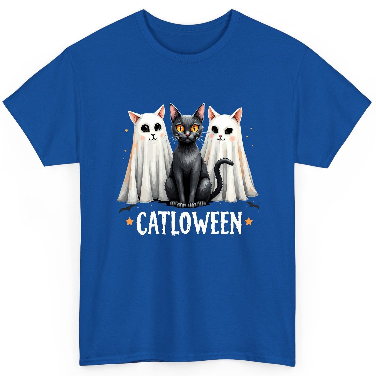 Catloween Halloween cats T-Shirt Royal product mockup