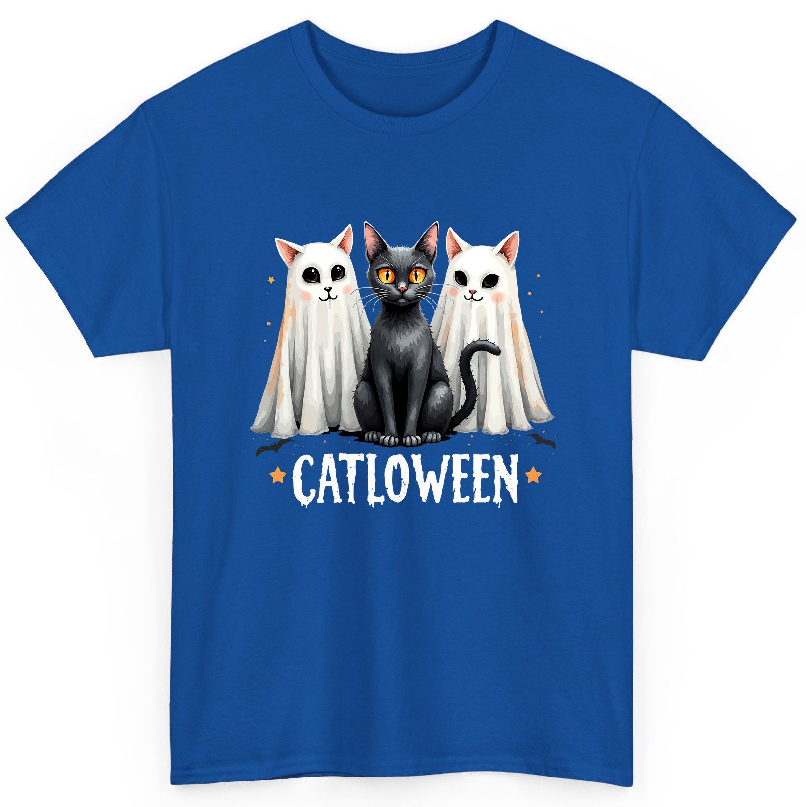 Catloween Halloween cats T-Shirt Royal product mockup