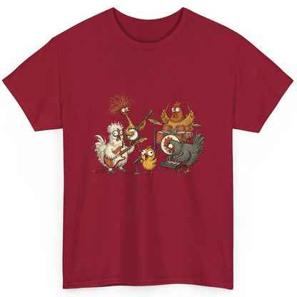 Chicken Rock Band chicken rock band T-Shirt Cardinal Red product mockup