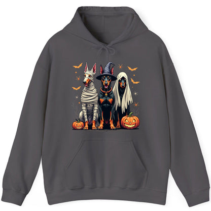 Halloween Doberman Trio doberman pinscher Hoodie Charcoal product mockup