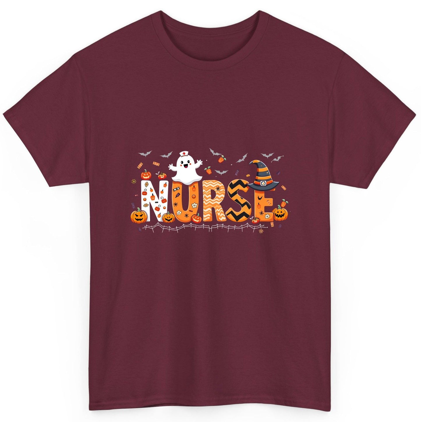 Nurse Halloween T-Shirt Maroon product mockup