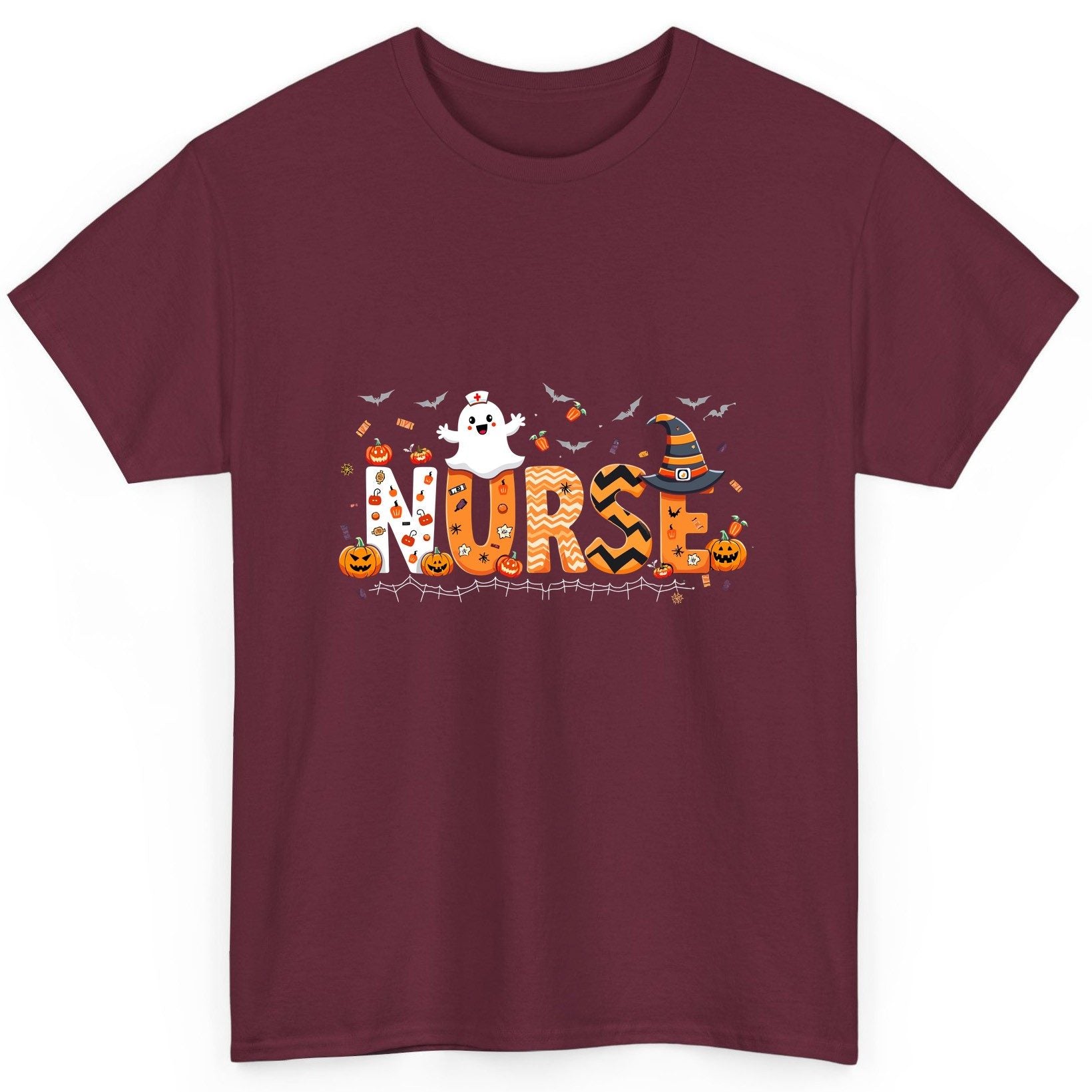 Nurse Halloween T-Shirt Maroon product mockup
