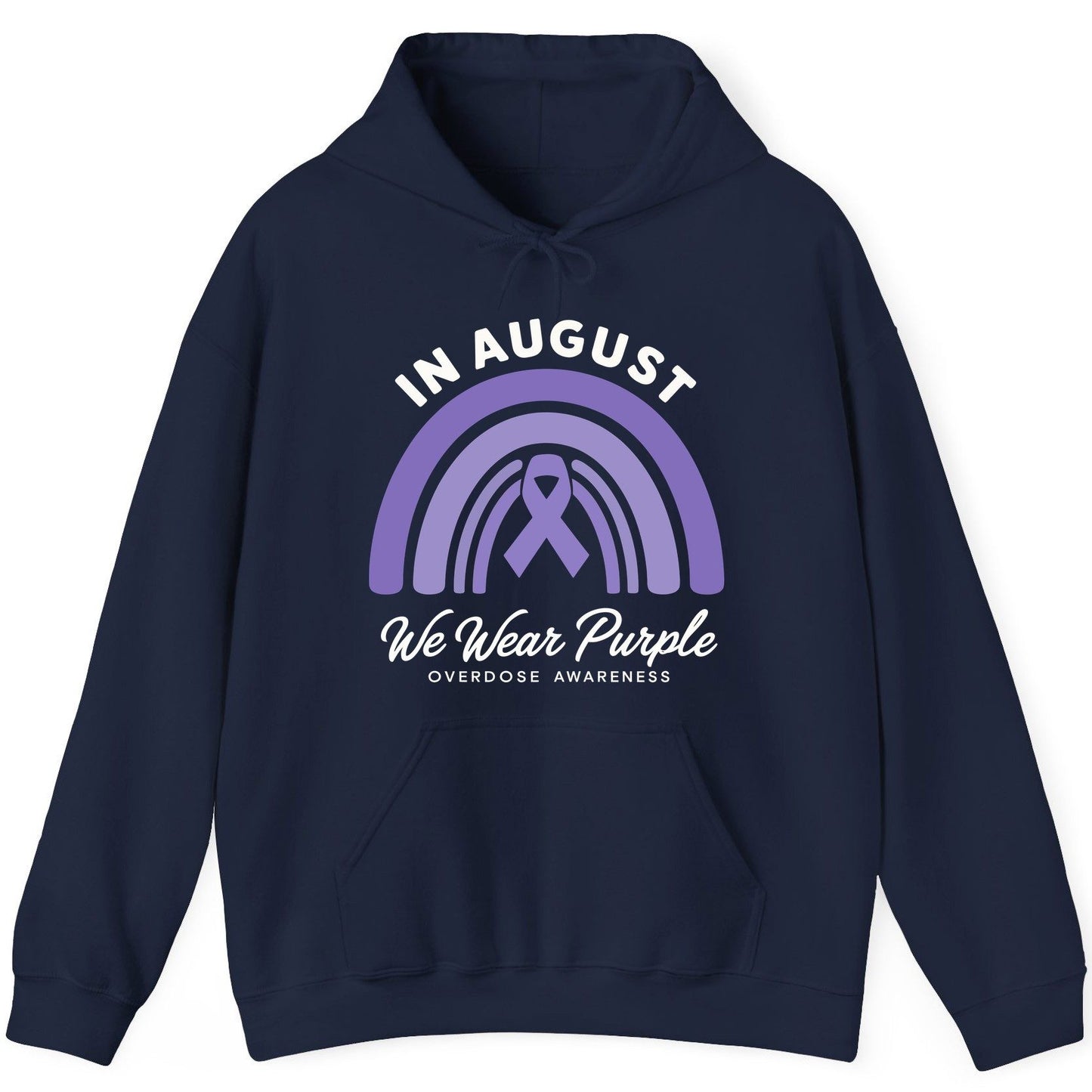 In August We Wear Purple Overdose Awareness overdose awareness Hoodie Navy product mockup
