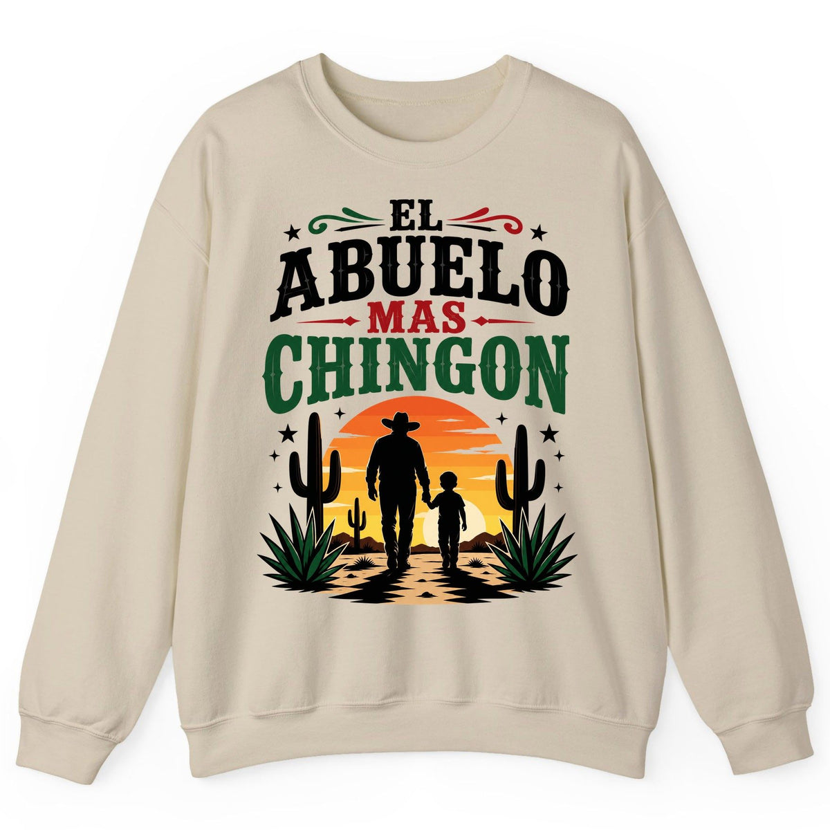 El Abuelo Mas Chingon grandfather and grandson Sweatshirt Sand product mockup