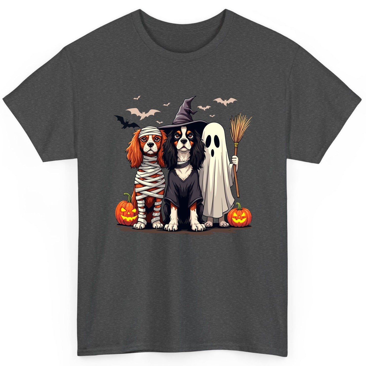 Cavalier Spaniel Halloween Dogs cavalier king charles spaniel T-Shirt Dark Heather product mockup