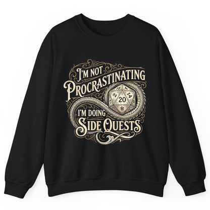I'm Not Procrastinating I'm Doing Side Quests rpg gaming Sweatshirt Black product mockup