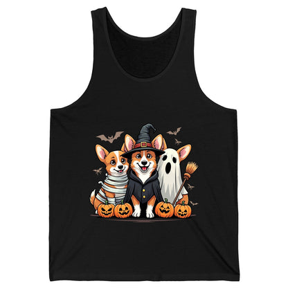 Halloween Corgi Trio Halloween corgis Tank Top Black product mockup