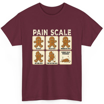 Pain Scale gingerbread man pain scale T-Shirt Maroon product mockup