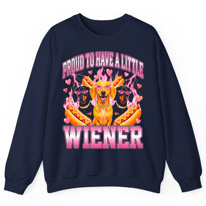 Proud to Have a Little Wiener dachshund Sweatshirt Navy product mockup