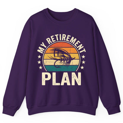 My Retirement Plan fly fishing Sweatshirt Purple product mockup