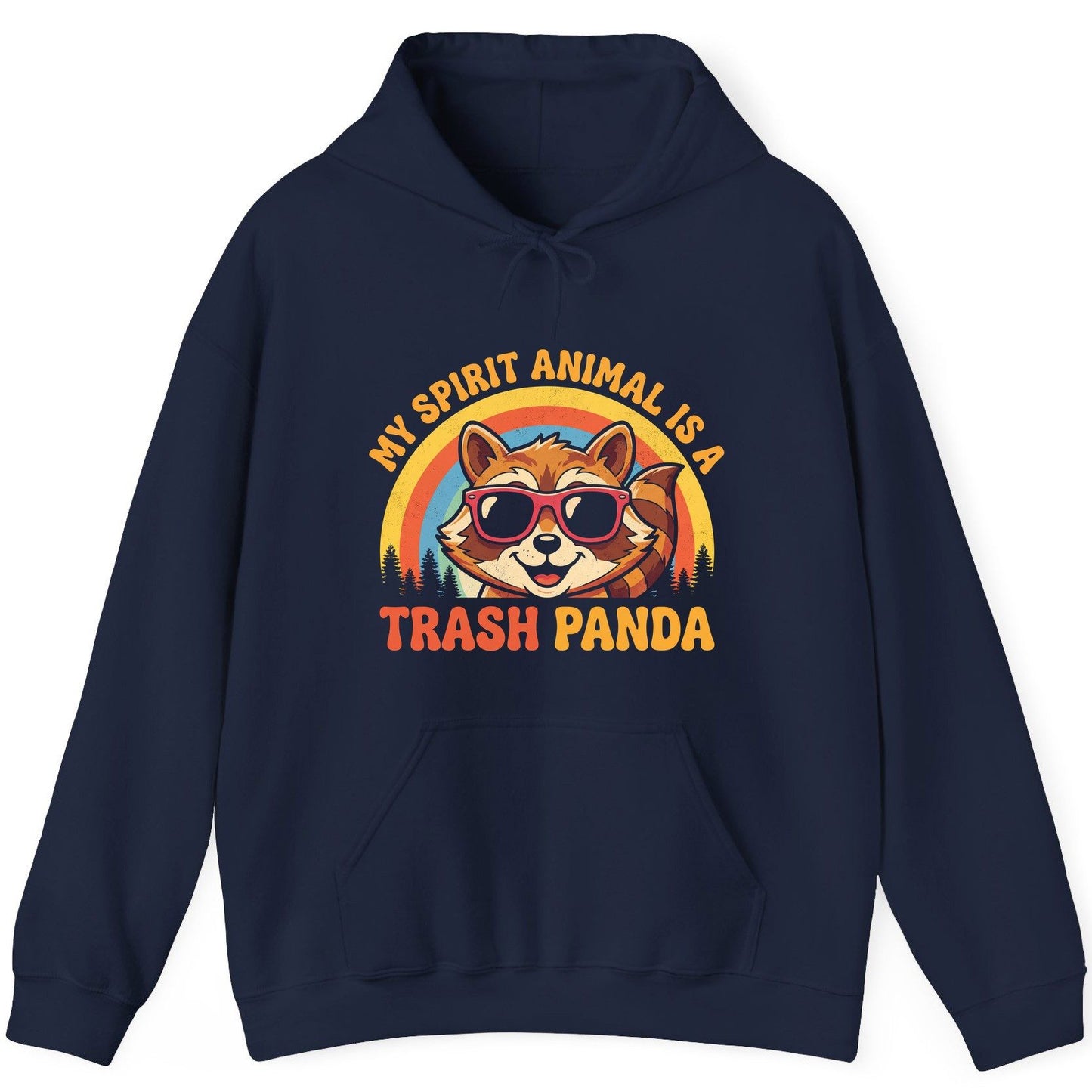 My Spirit Animal Is a Trash Panda raccoon Hoodie Navy product mockup