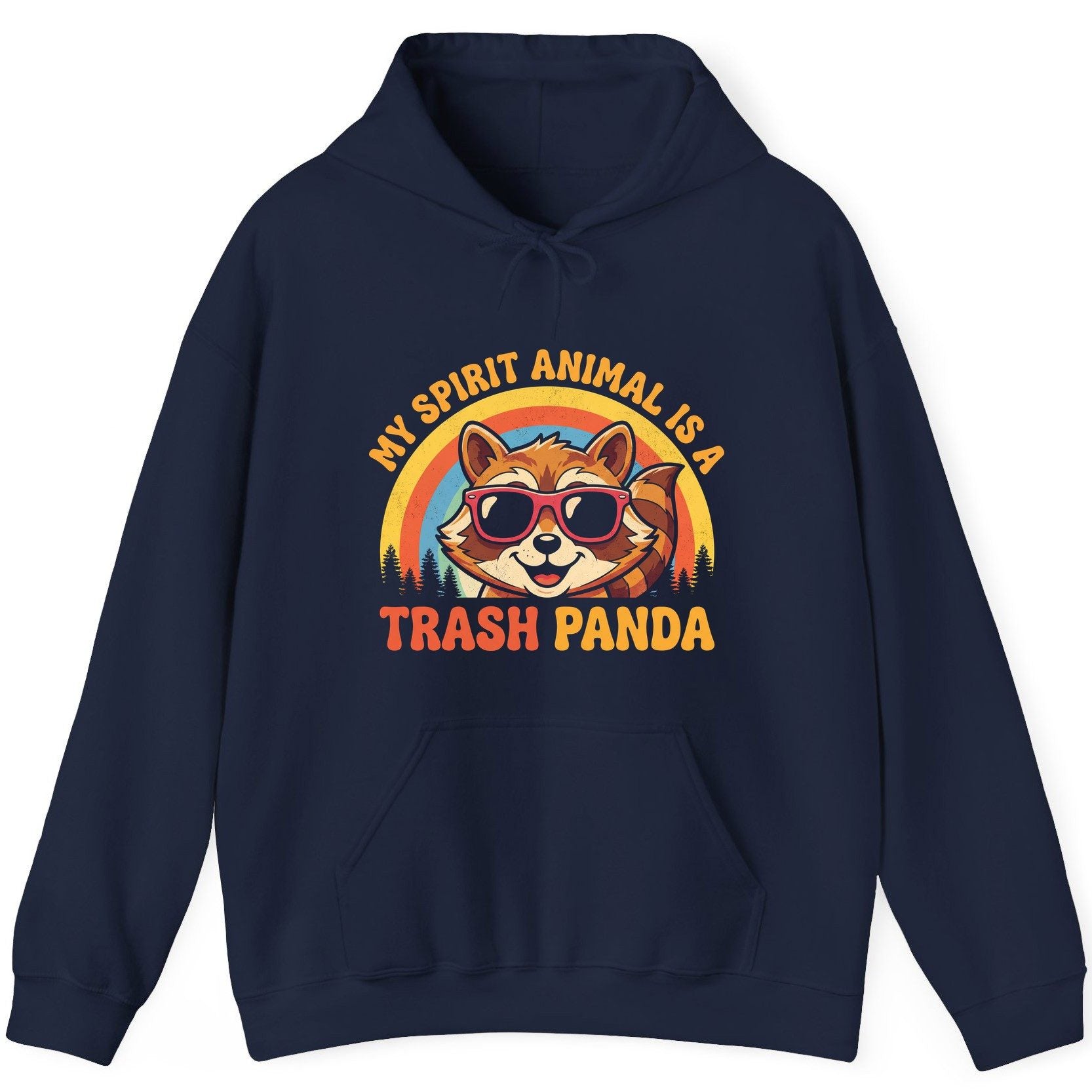 My Spirit Animal Is a Trash Panda raccoon Hoodie Navy product mockup