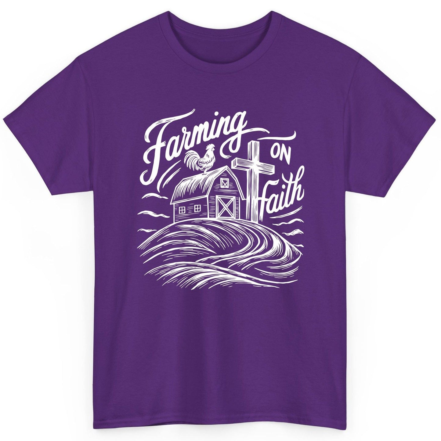 Farming on Faith christian farming T-Shirt Purple product mockup