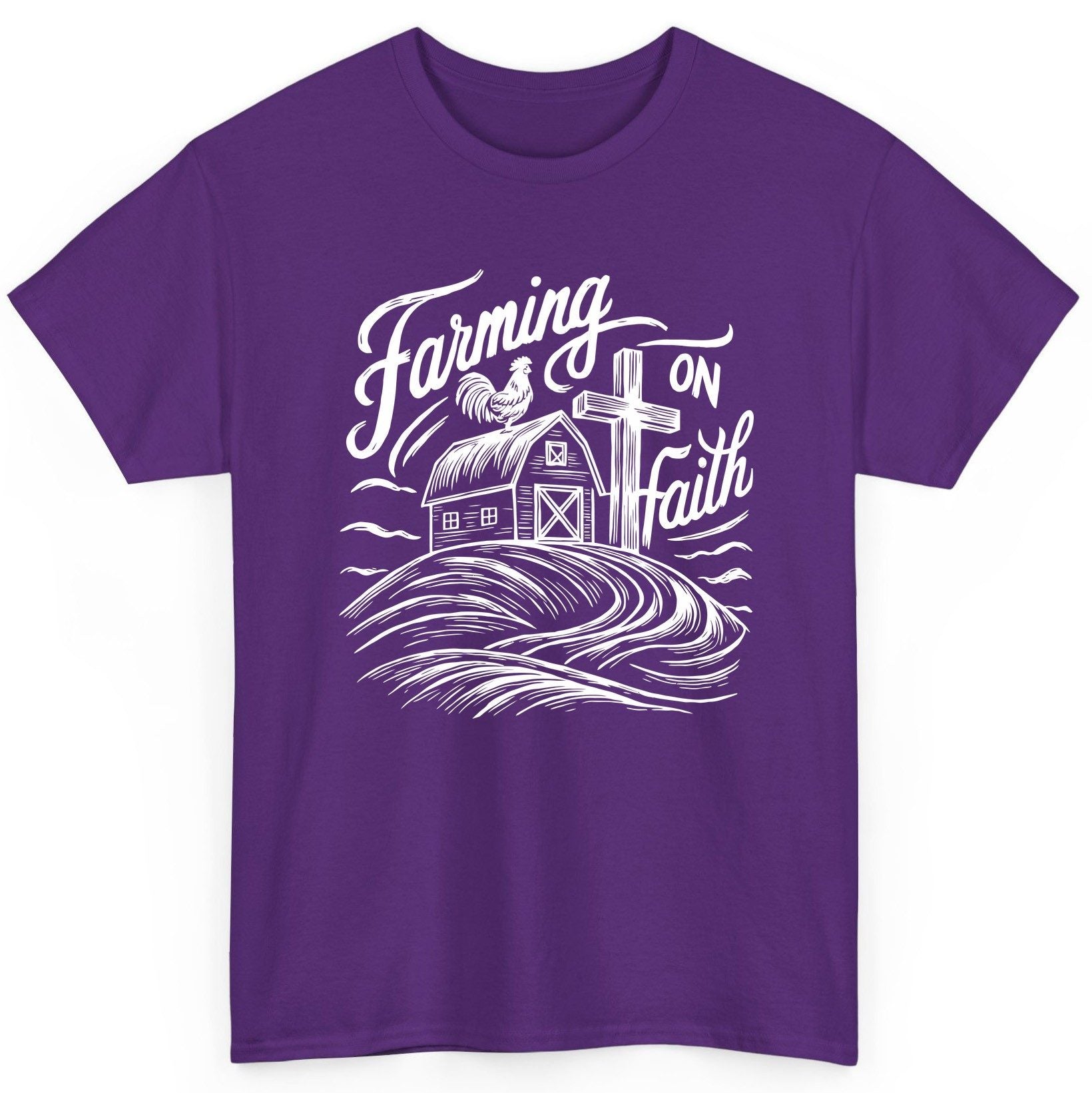 Farming on Faith christian farming T-Shirt Purple product mockup