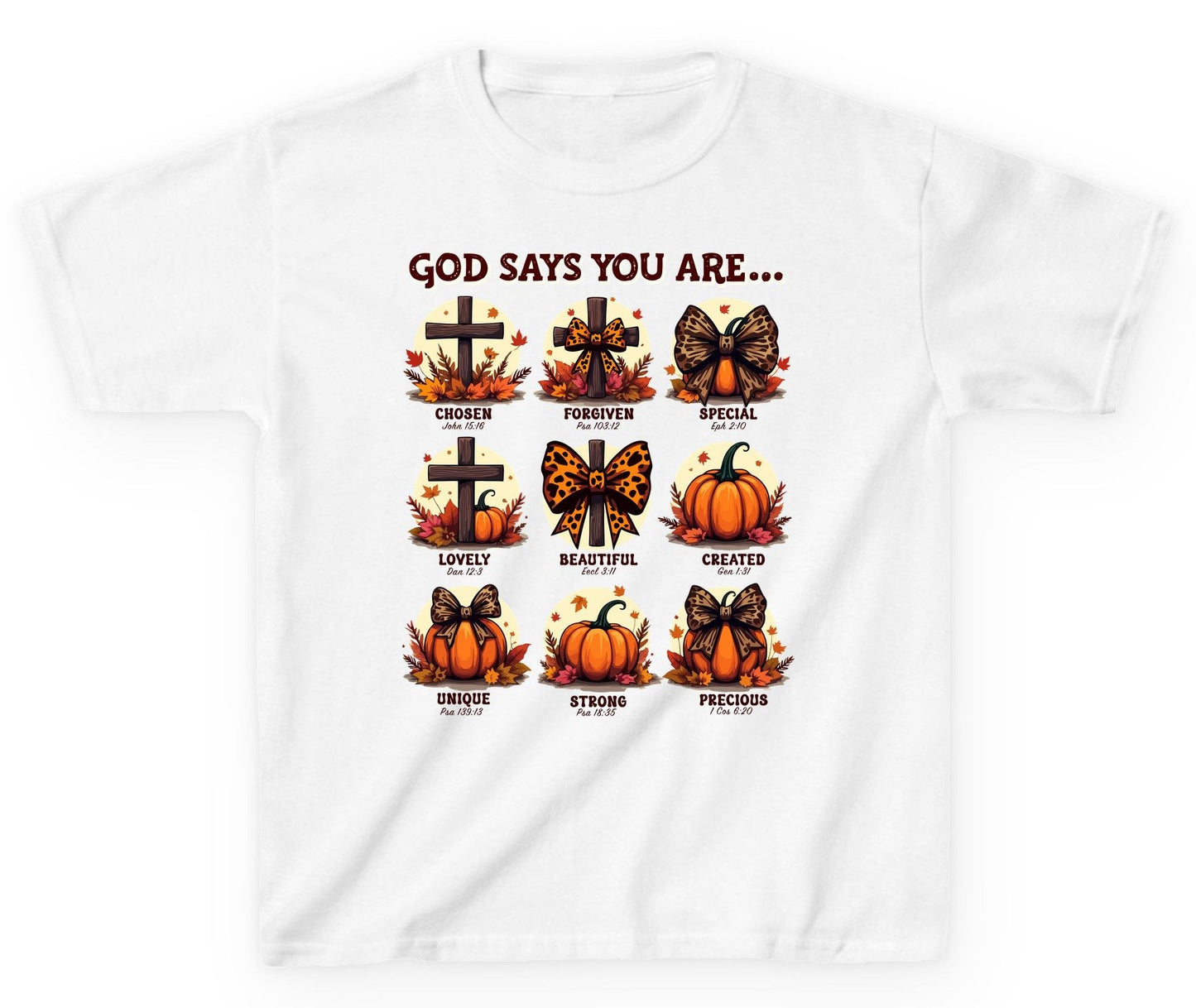 God Says You Are Chosen John 15 16, Forgiven Psa 103 12, Special Eph 2 10, Lovely Dan 12 3, Beautiful Eccl 3 11, Created Gen