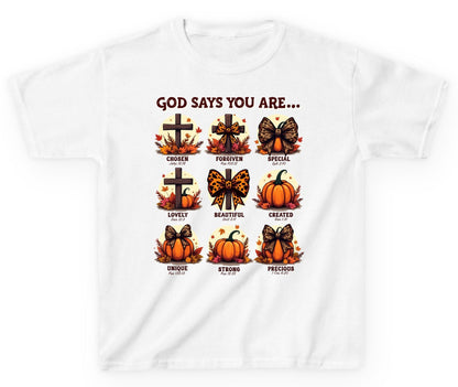 God Says You Are Chosen John 15 16, Forgiven Psa 103 12, Special Eph 2 10, Lovely Dan 12 3, Beautiful Eccl 3 11, Created Gen