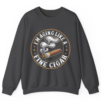I'm Aging Like a Fine Cigar cigar smoking Sweatshirt Dark Heather product mockup