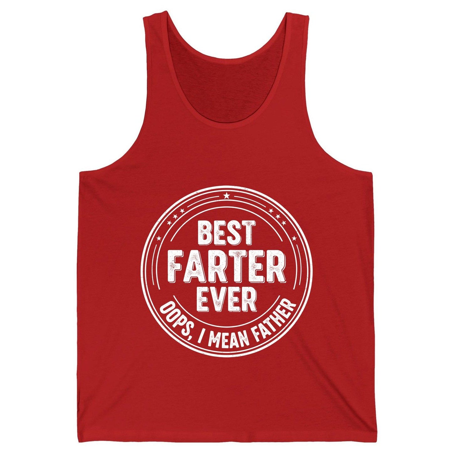 Best Farter Ever Oops, I Mean Father fatherhood Tank Top Red product mockup