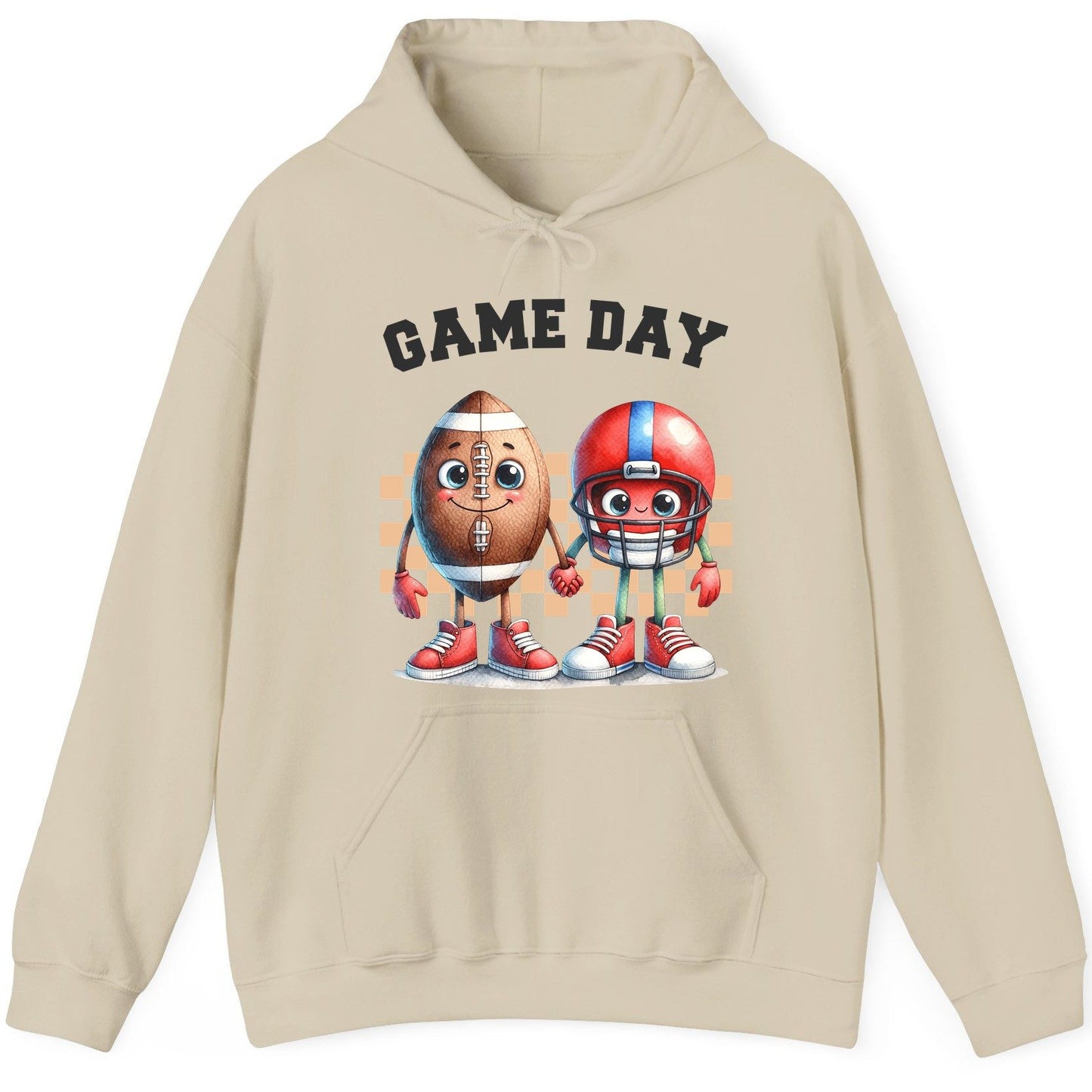 Game Day american football Hoodie Sand product mockup