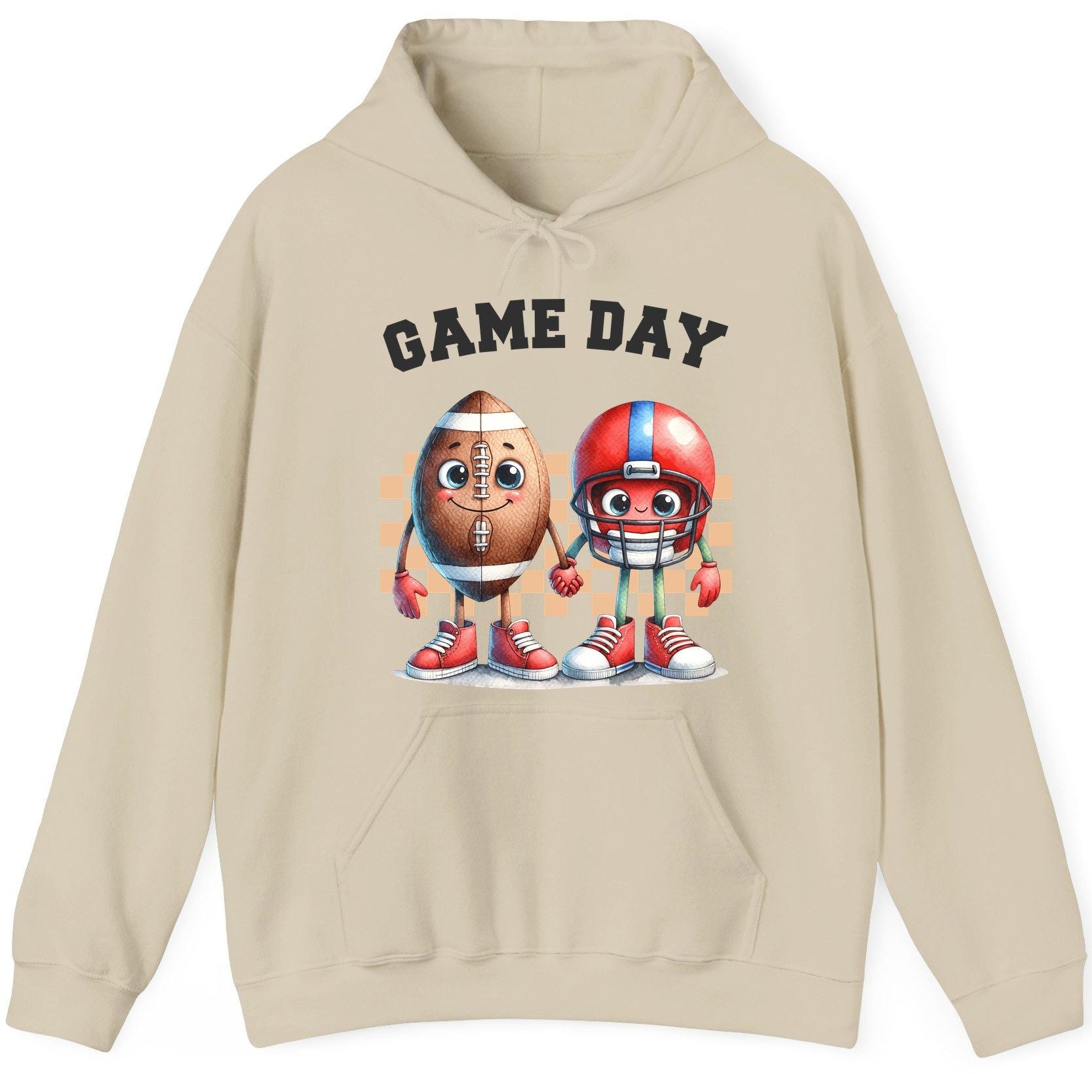 Game Day american football Hoodie Sand product mockup