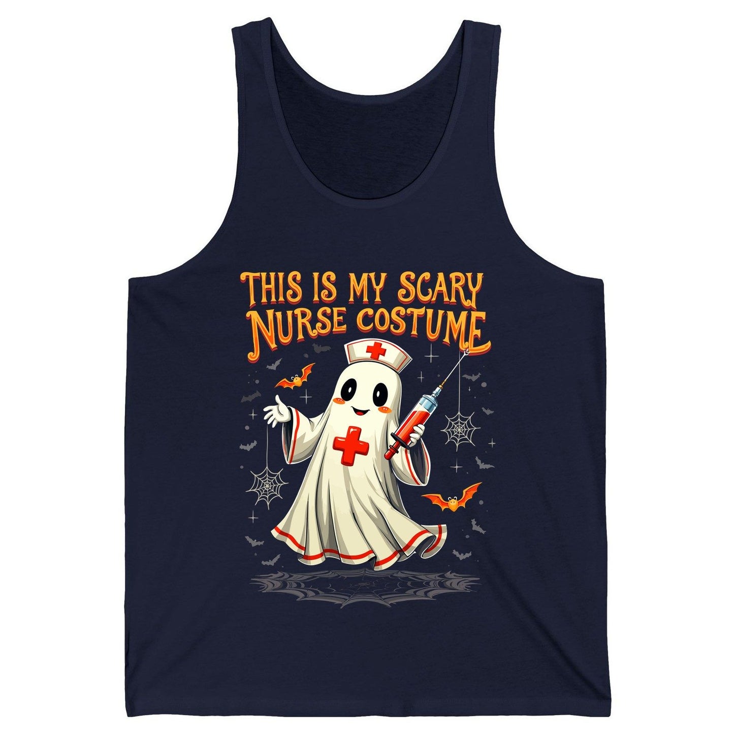 This Is My Scary Nurse Costume Halloween ghost nurse Tank Top Navy product mockup