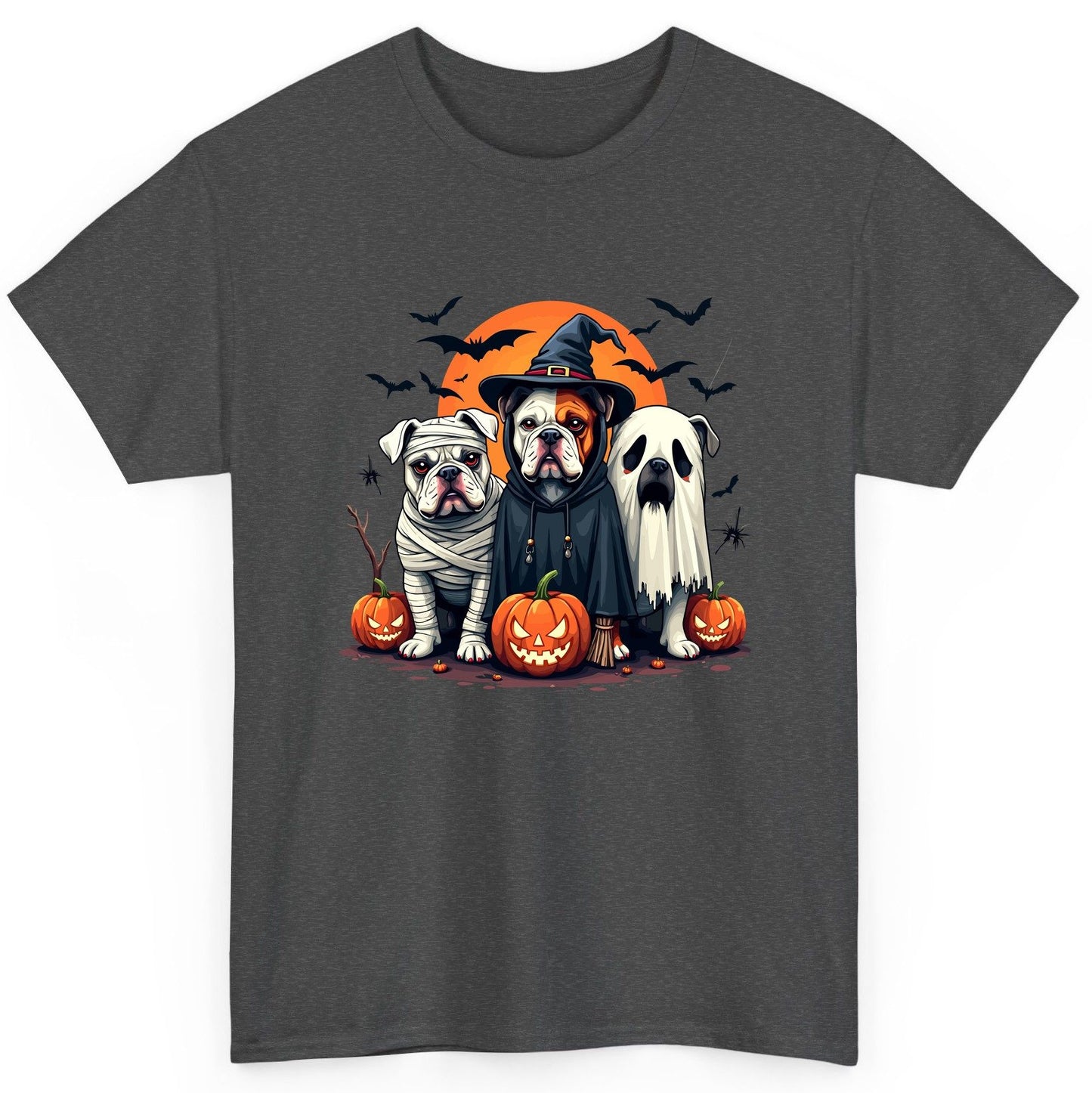 Halloween Bulldogs Costumes Halloween bulldogs T-Shirt Dark Heather product mockup