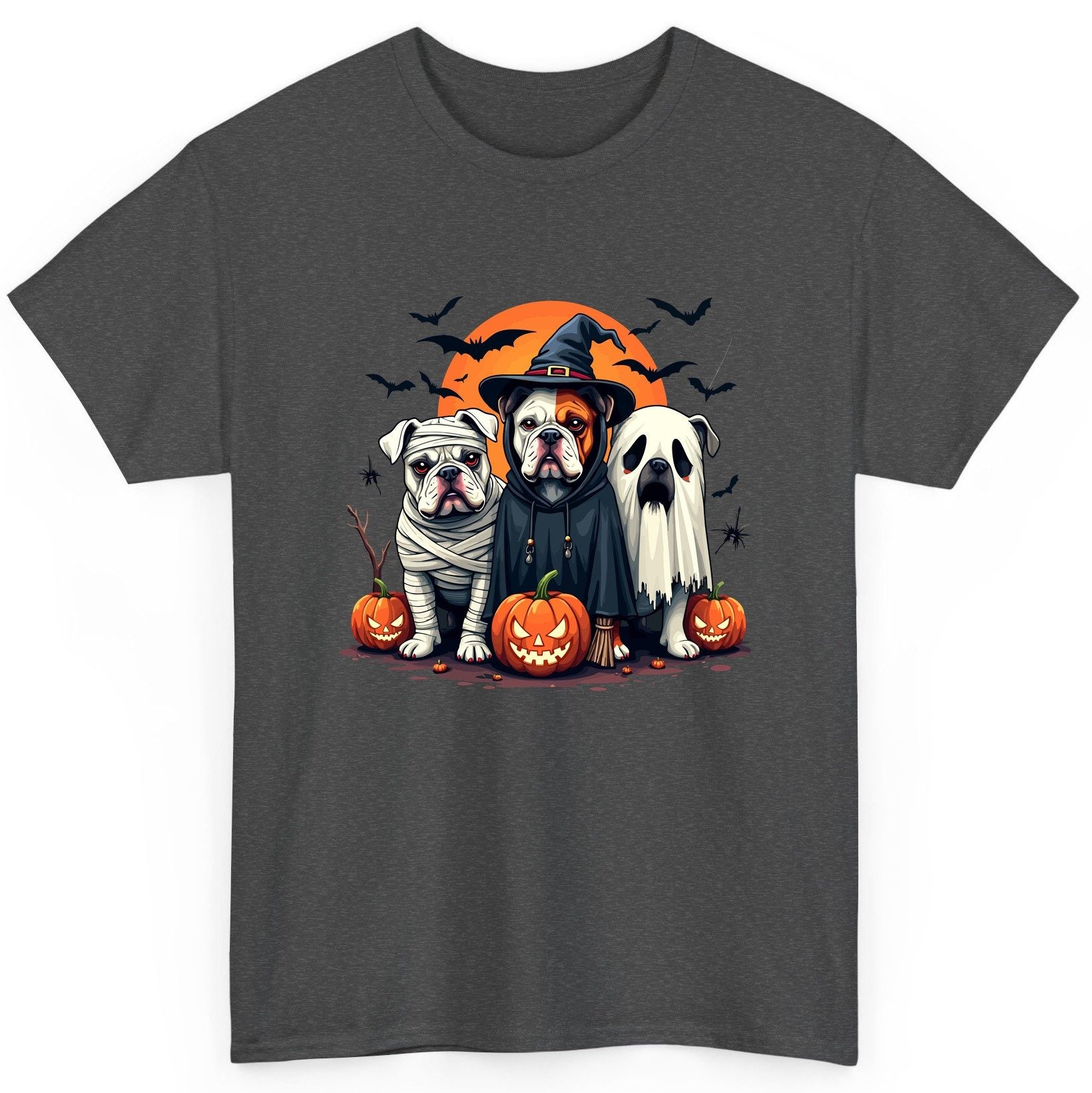 Halloween Bulldogs Costumes Halloween bulldogs T-Shirt Dark Heather product mockup