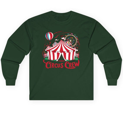 Circus Crew circus Long Sleeve Tee Forest Green product mockup