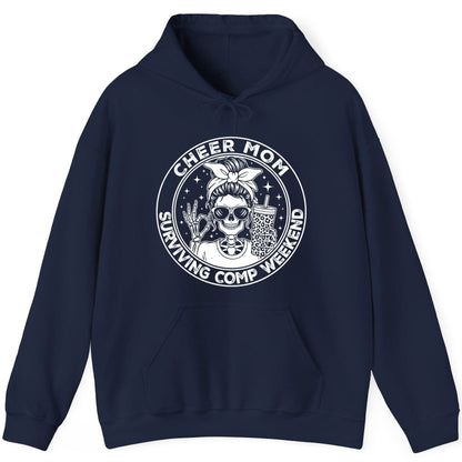 Cheer Mom Surviving Comp Weekend cheer mom Hoodie Navy product mockup