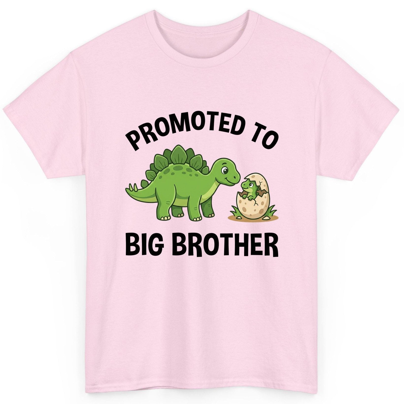 Promoted to Big Brother Dinosaur T-Shirt - product mockup - Light Pink