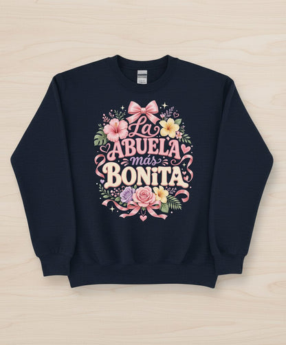 La ABUELA Más BONITA Grandma Sweatshirt - product mockup - Navy