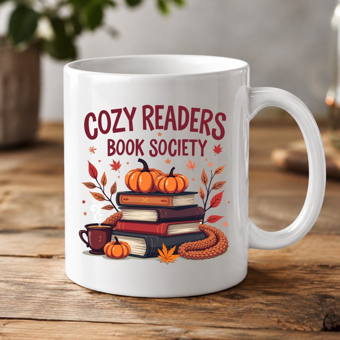 Cozy Readers Book Society reading White Mug White product mockup