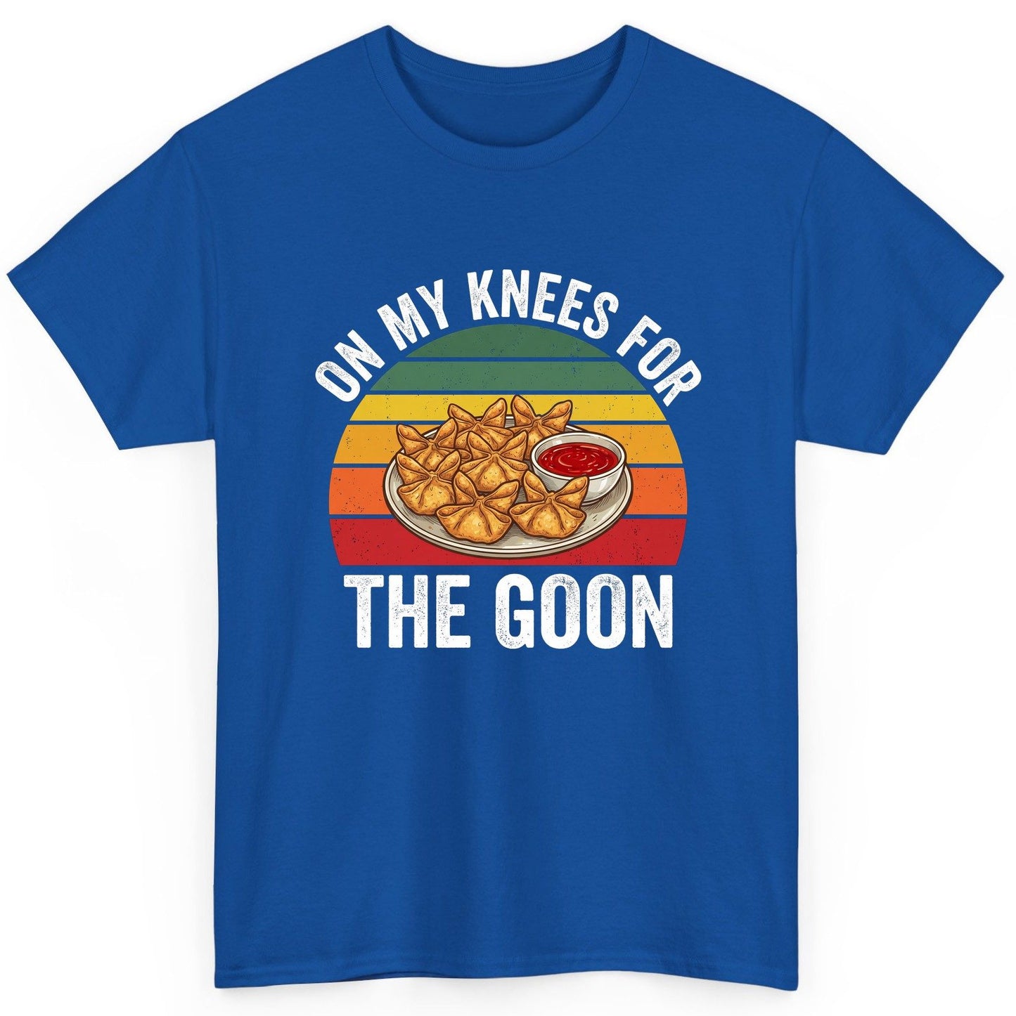 On My Knees for the Goon crab rangoon T-Shirt Royal product mockup