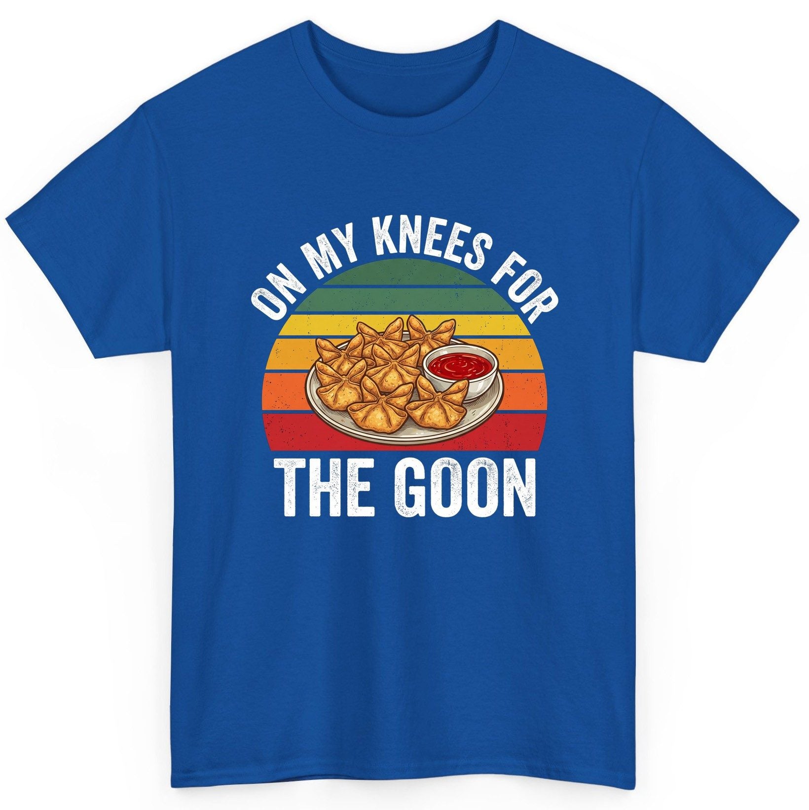 On My Knees for the Goon crab rangoon T-Shirt Royal product mockup