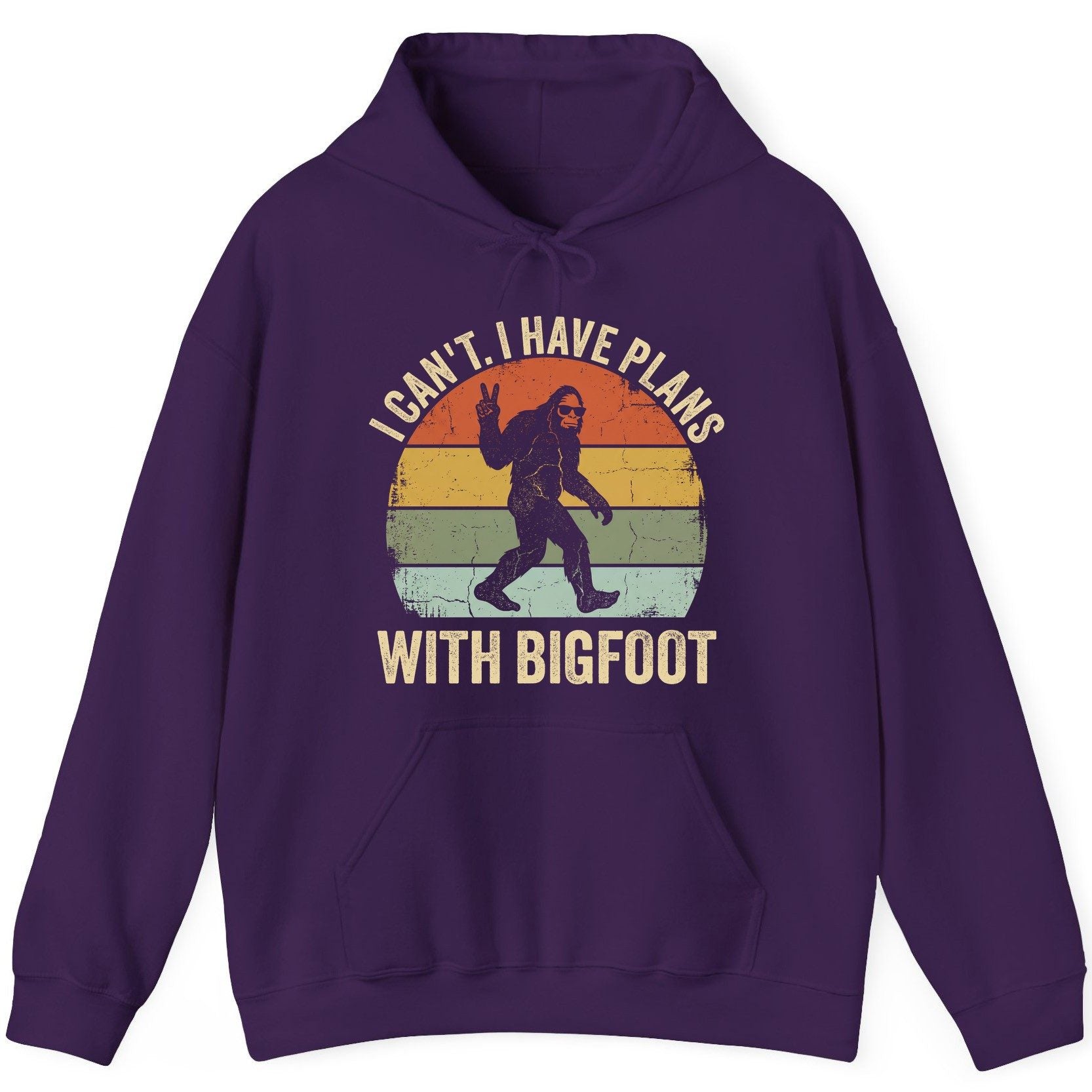 I Can't I Have Plans with Bigfoot bigfoot Hoodie Purple product mockup