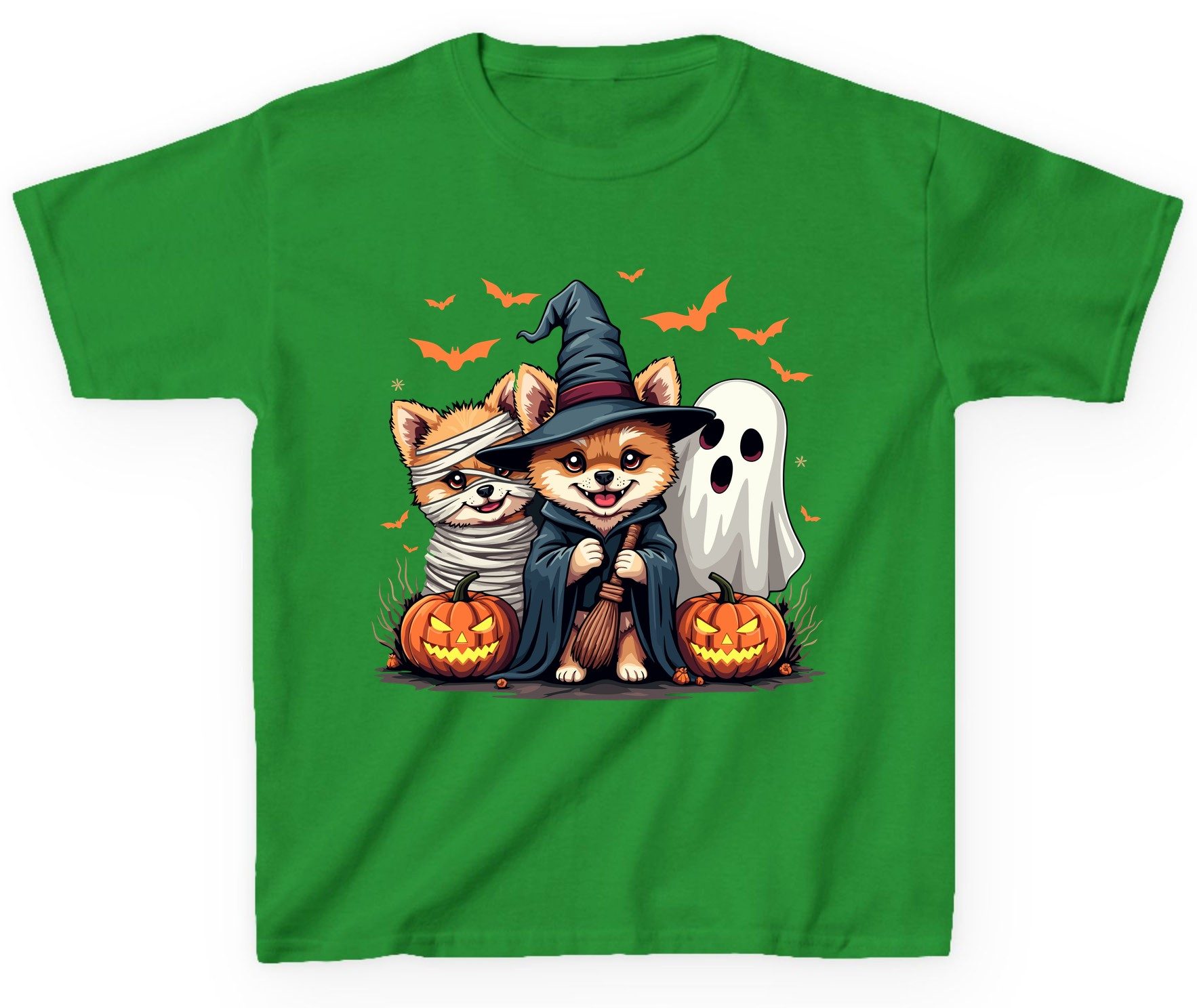 Cute Halloween Corgi Dogs Halloween corgis Youth T-Shirt Irish Green product mockup