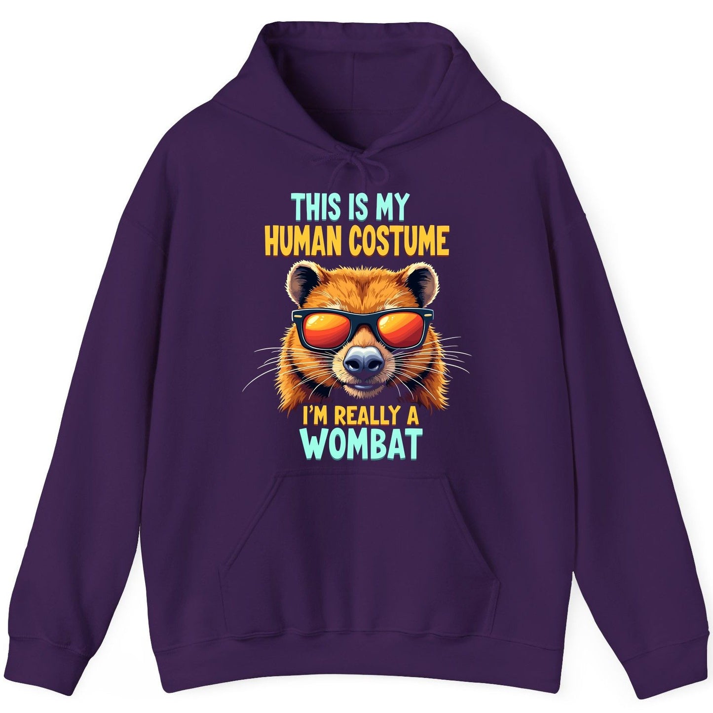 This Is My Human Costume I'm Really a Wombat wombat Hoodie Purple product mockup