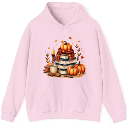 Cozy Autumn Reading Nook cozy autumn reading Hoodie Light Pink product mockup