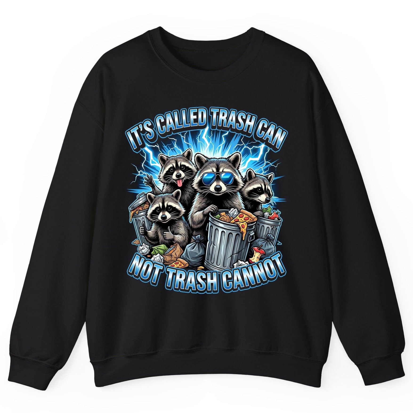 It's Called Trash Can Not Trash Cannot raccoons Sweatshirt Black product mockup