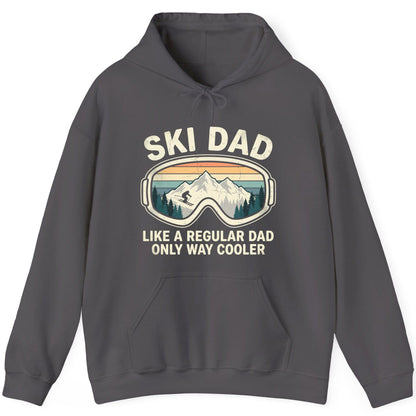 Ski Dad Like a Regular Dad Only Way Cooler skiing Hoodie Charcoal product mockup
