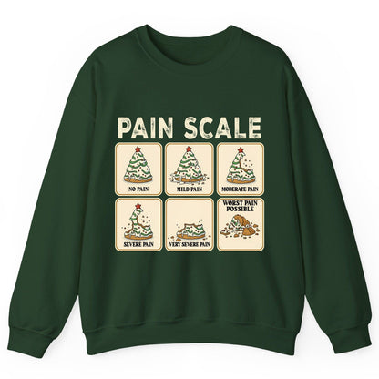 Pain Scale Christmas cookie pain scale Sweatshirt Forest Green product mockup