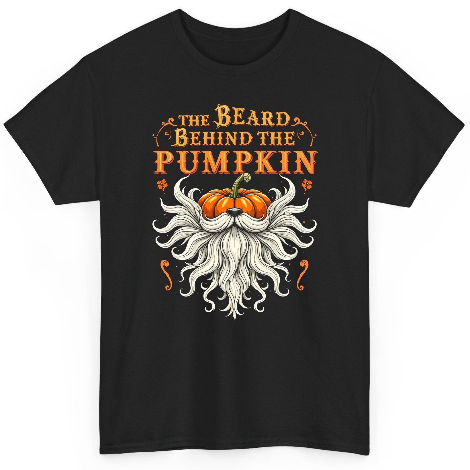 The Beard Behind the Pumpkin bearded dad T-Shirt Black product mockup