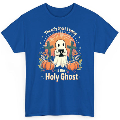 The Only Ghost I Know Is the Holy Ghost christian Halloween T-Shirt Royal product mockup