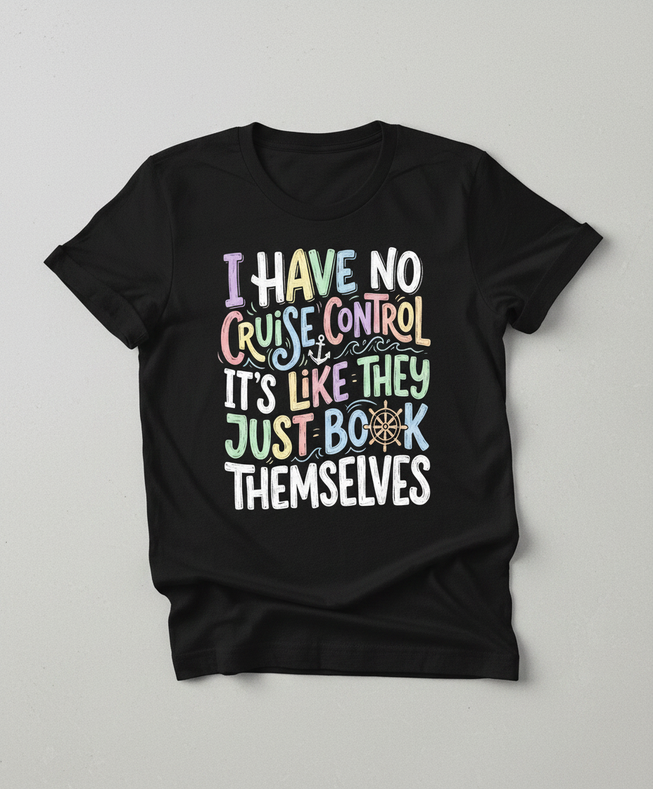 I Have No Cruise Control Funny Cruise Saying T-Shirt - Black
